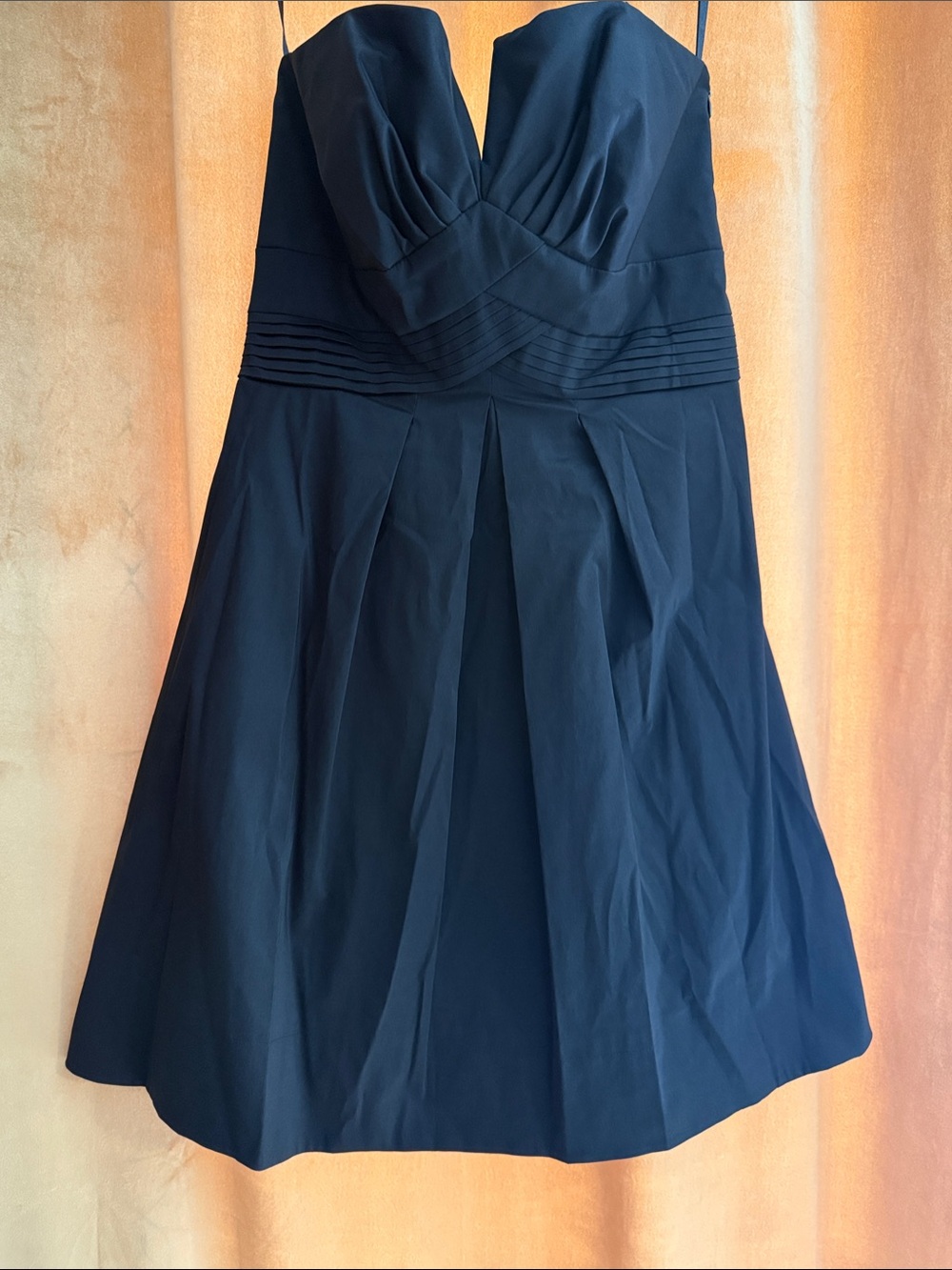 White House Black Market Navy Strapless Fit-and-Flare Dress